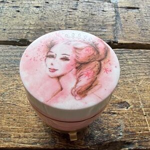 Vintage Avon Milk Glass Pink Sachet or Cream Jar